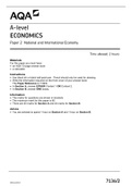 AQA A-Level Economics Paper 2 National and International Economy 2022