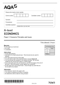 AQA A-Level Economics Paper 3 Economic Principles and Issues 2022