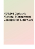 NUR202 Geriatric Nursing: Management Concepts for Elder Care