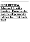 BEST REVIEW Advanced Practice Nursing : Essentials for Role Development 4th Edition Joel Test Bank 2022