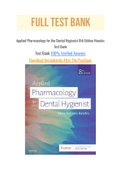Applied Pharmacology for the Dental Hygienist 8th Edition Haveles Test Bank with Question and Answers&comma; From Chapter 1 to 26 and rationale