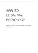 Applied Cognitive Psychology - Literature Summary (Leiden University, 2022)