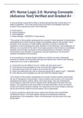 ATI&colon; Nurse Logic 2&period;0&colon; Nursing Concepts &lpar;Advance Test&rpar; Verified and Graded A&plus;