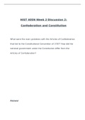  HIST 405N Week 2 Discussion 2: Confederation and Constitution  