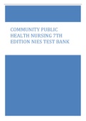 COMMUNITY PUBLIC  HEALTH NURSING 7TH  EDITION NIES TEST BANK