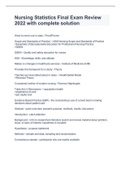 Nursing Statistics Final Exam Review 2022 with complete solution