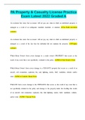 PA Property & Casualty License Practice Exam Latest 2022 Graded A