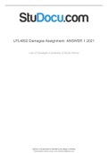 2022 OCTOBER EXAM (Memo) LPL4802 - Law Of Damages' assigment 1 answers