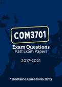COM3701 - Exam Question PACK (2014-2021)