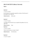 RLGN 104 - Test 8 &lpar;Version 4&rpar;&comma; Recent Solutions&comma; Liberty University