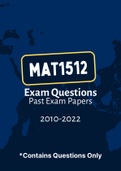 MAT1512 - Exam Questions PACK (2010-2022)