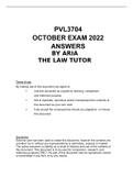 PVL3704 OCTOBER EXAM ANSWERS 2022