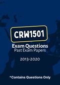 CRW1501 - Previous Questions Papers (2013-2020)