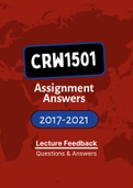 CRW1501 - Tutorial Letters 201 (Merged) (2017-2021) (Questions&Answers)