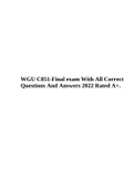 WGU C851-Final exam With All Correct Questions And Answers 2022 Rated A+.