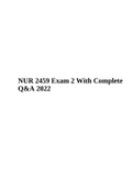 NUR 2459 Mental And Behavioral Health Nursing Exam 2 With Complete Q&A 2022 .