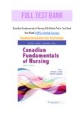 Canadian Fundamentals of Nursing 6th Edition Potter Test Bank with Question and Answers, From Chapter 1 to 48 and rationale