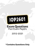 IOP2601 - Exam Questions PACK (2012-2021)