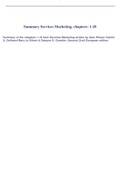 Summary Services Marketing, chapters: 1-18