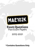 MAE102K - Exam Questions PACK &lpar;2015-2021&rpar; 