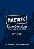 MAE102K - Exam Questions PACK &lpar;2015-2021&rpar; 