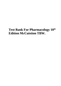 Test Bank For Pharmacology 10th Edition McCuistion TBW.