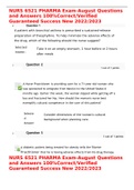 NURS 6521 PHARMA Exam-August Questions and Answers 100&percnt;Correct&sol;Verified Guaranteed Success New 2022&sol;2023