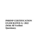 PMHNP CERTIFICATION EXAM RATED A+ 2022 (With All Verified Questions).
