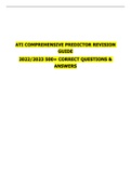 ATI COMPREHENSIVE PREDICTOR REVISION GUIDE 2022/2023 500+ CORRECT QUESTIONS & ANSWERS
