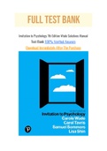 Invitation to Psychology 7th Edition Wade Solutions Manual with Question and Answers&comma; From Chapter 1 to 14 