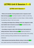 LETRS Unit 8 Session's 1, 2, 3, 4, 5, 6, Questions and Answers (2022/2023) | Verified Answers