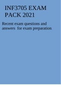 Exam (elaborations) INF3705 EXAM PACK 2021 Recent exam questions and answers for exam preparation.  2 SUMMARY INF 3705study-notes  3 Exam (elaborations) INF 3705EXAM PACK PAPER SOLUTION