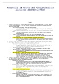 NR 327 Exam 1 OB Maternal Child Nursing Questions and Answers 2022 VERIFIED ANSWERS 
