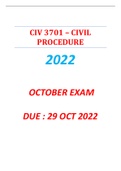 CIV3701 - 2022 OCTOBER EXAM -(DUE 29 OCT ) - BUY QUALITY