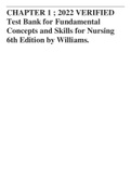 CHAPTER 1 ; 2022 VERIFIED Test Bank for Fundamental Concepts and Skills for Nursing 6th Edition by Williams. 