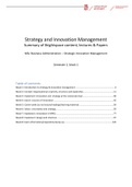 Strategy & Innovation Management - summary of all lectures & articles