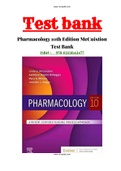 Pharmacology 10th Edition McCuistion Test Bank | 55 Chapter| Test bank |Complete Guide A+