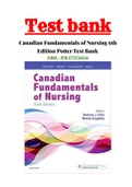 Test Bank for Canadian Fundamentals of Nursing, 6th Edition| Test Bank for Canadian Fundamentals of Nursing 6th Edition by Potter > all chapters 1-48 (questions & answers) A+ guide.