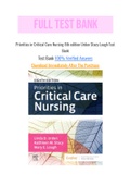 Priorities in Critical Care Nursing 8th edition Urden Stacy Lough Test Bank with Question and Answers&comma; From Chapter 1 to 27 and rationale