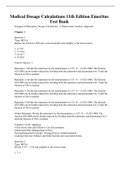 Complete Test Bank Medical Dosage Calculations 11th Edition Emeritus Questions & Answers with rationales &lpar;Chapter 1-12&rpar;