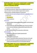 NURSING NUR 222 CATTT QUESTIONS & ANSWERS 100% CORRECTLY/VERIFIED ANSWERS LATEST UPDATE 2022/2023 RATED