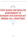 Test Bank For Health Assessment in Nursing 6th Edition by Weber All Chapters