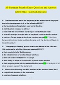 AP European History Practice Exam Questions 2022/2023 | Consisting Of 80 Questions With Verified Answers From Experts