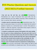 RVE Practice Exam Questions 2022/2023 | Consisting Of 103 Questions With Verified Answers From Experts