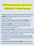 RVE Exam Questions and Answers (2022/2023) (Verified Answers)