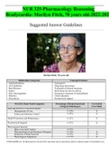 NUR 325-Pharmacology Reasoning Bradycardia- Marilyn Fitch, 78 years old-2022-2023
