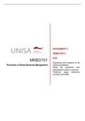 MNB3701 Assignment 5 2022 (Semester 2) - Distinction Guaranteed