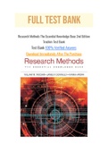 Research Methods The Essential Knowledge Base 2nd Edition Trochim Test Bank with Question and Answers, From Chapter 1 to 13 