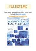 Modern Database Management 13th Edition Hoffer Solutions Manual with Question and Answers