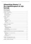 Samenvatting  Thema 1&period;1 "De ergotherapeut en zijn beroep"